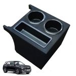 Saiga Parts Cup Holder Rear Seat Center Console for Hyundai Creta 2nd Generation 2020 2021 2022 2023 (Black)