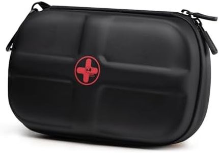 RHINO RESCUE First Aid Kit, HSA/FSA Eligible, Waterproof Portable Emergency Medical Kit for Travel, Home, Car, College Dorm, Camping, Hiking, Backpacking (Black)