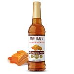 Matteo's Barista Style Sugar Free Coffee Syrup - Coffee Flavoring Syrup with No Sugar, Keto-Friendly, Sweet Flavour & Syrups For Coffee Drinks & Baking Pastries at Home - Caramel Pecan, 25.4 Oz, 1-pk