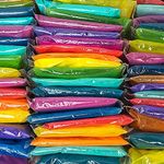 Chameleon Colors 100g Color Powder Packs - 50 Pack - 10 Vibrant Rainbow Colors in Clear Bags - Non-Toxic & Gluten-Free - Great for Holi, Color Wars, Fun Run, Gender Reveal & Summer Camp