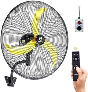 FUGOO 30'' Oscillating Wall Mounted Fan With Remote Control,BLDC Motor, Large air flow range From 3200CFM to 8800CFM, 4-Speed Heavy Duty Industrial Wall Fan for Factory, Commercial, Garage, Warehouse