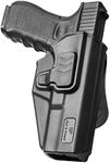 Compatible with Glock 17 Holster, Polymer OWB Holster Fits G17/19/23/31/32(Gen1-5), G22 (Gen1-4), G19x/45. Open Carry Holster for Outside Waistband, Index Finger Release/360 Adjustable. Right Hand