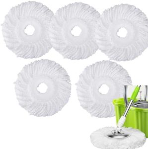 YWSHF Spin Mop Head Replacement for 360 Spin Magic Mopping,Microfiber Spin Mop Refill Heads for Universal Round Shape Standard Size 5 Pack