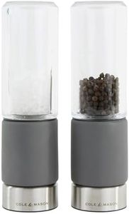 Cole & Mason Regent Concrete Stemless Salt & Pepper Mill Gift Set - Refillable Salt & Pepper Grinder Set with Carbon Steel Precision Mechanisms - Hand Wash Kitchen Tools & Gadgets - Grey