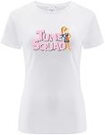 ERT GROUP Warner Bros. Looney Tunes Space Jam 029, Women's Short-Sleeve T-Shirt, 100% Cotton, Double-Sided Print, Size Small, White, Seamless Design