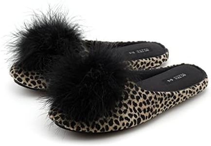 BCTEX COLL Women's Cozy Velvet Memory Foam House Slipper,Ladies Fuzzy Bedroom Slipper Non-slip Sole (11-12, Leopard, numeric_11)