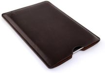 Dockem Slim Professional Sleeve for iPad Mini 5, 4, 3, 2, 1; Premium Dark Brown Synthetic Leather; Slim, Simple, Executive Slip-on Tablet Case - Soft Felt Lined, Basic Protective Pouch Cover