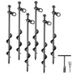 Ground Anchor, Onlyme 6 Pack Earth Anchors Heavy Duty for High Winds, Carport Shed Auger Anchors to Ground, Ground Anchors Screw in Heavy Duty