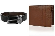 Allen Cooper Combo of Leather Belt and Leather Wallets for Men-32(20506)