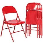 VECELO Metal Folding Chairs Steel F
