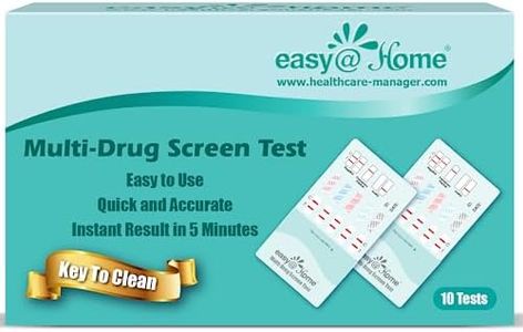 Easy@Home 5 Panel Instant Drug Test Kits - Testing Marijuana (THC), COC, OPI 2000, AMP, MET/mAMP- Urine Dip Drug Testing -#EDOAP-254-10 Pack