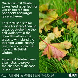 Elixir Gardens Autumn Winter Fertiliser, 15kg Lawn Feed