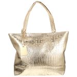 ABOOFAN Capacity Handbag Shoulder Shopping: Large Tote Bag for Women PU Laptop Handbag School Shoulder Bag Business Work Bag, Golden