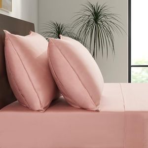 LB Luxury Bamboo Market | Queen Envelope Pillowcase Set | 100% Viscose | Organically Grown | Ultra Soft | Cooling | 2pcs [Rose Quartz]