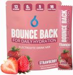 Bounce Back Energy and Recovery Drink Powder - 13 Essential Vitamins, Zero Sugar Electrolyte Packets - 5 Calories, Organic - Keto Friendly | 0 Net Carbs (16 Pack, Strawberry)