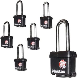 Master Lock (6 Keyed Alike Padlocks w/Thermoplastic Coating and 2"(51mm) Tall Shackle - Model # 311KALH-6
