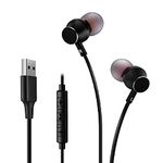 DUNGZDUZ USB Earbuds Headphones for Computer, Noise-Isolation in-Ear Earphones with Microphones, USB DAC & 1.8M Cord, Universally Compatible with Laptop, Desktop PC, Mac, BSU-02B