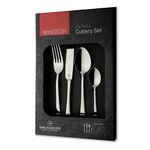 Grunwerg Windsor 24-Piece Boxed Mirror Cutlery Set 24BXWDR, 18/0 Stainless Steel