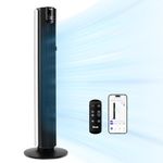 LEVOIT Smart 42'' Tower Fan for Bedroom, Oscillating Fan with Quiet 26ft/s Velocity 25dB, Brushless DC Motor, 12 Speeds, 4 Modes, 24H Timer with APP, Works with Alexa, Standing Bladeless Fan for Home