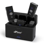 Hiffin HWM-50 Wireless Microphone System for Camera & Smartphone - Compact & Lightweight, Noise Cancellation, Multi-Person Recording, Portable Charging Case