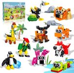 Party Favors for Kids 10 Pack Mini Animal Figures Easter Gifts for Kids Building Blocks Toys Set Christmas Easter Basket Stuffers Party Favors Goodies Bags Classroom Prizes for Kids Boys Girls Age 6+