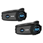 SCSETC S8 Motorcycle Helmet Bluetooth Headset 1000m 2 Riders Intercoms, Bluetooth Motorcycle Headset with CVC Noise Cancellation, Helmet Bluetooth Headset with Handsfree/Voice Control/HD Music/2 Pack