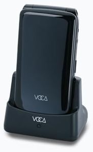 VOCA Folding Mobile Phone with Large Buttons for Seniors | Unlocked 4G LTE | High Volume | SOS Button | Speed Dial | Text Recognition | Charging Station | V340 (Black)