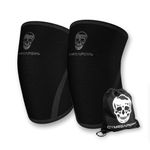 Gymreapers Knee Sleeves (1 Pair) Gym Bag - IPF Approved - Knee Sleeve & Compression Brace for Squats, Fitness, Weightlifting, and Powerlifting 7MM Sleeve Pair - For Men & Women (Black/Black, L)