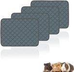 Mooydee 4 Pack Guinea Pig Cage Liners Washable Guinea Pig Bedding Reusable Waterproof Super Absorbent Guinea Pig Pee Pads Anti Slip Mat for Small Animals Rabbit Hamster Rat - 24" x 18"