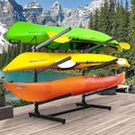 Danrelax Freestanding Kayak Storage Rack – Weatherproof, Holds Kayaks up to 46'' Length and 36'' Width, Adjustable Height 28''-42'' for Indoor Use