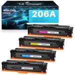 [with chip] 206A 206X M283fdw Toner Cartridges 4 Pack Replacement for HP 206A 206 A 206X Use with Color Laserjet Pro MFP M283fdw M283cdw Laserjet Pro M255dw M255nw Printer