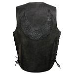 EVENT LEATHER Men's Motorcycle Mayhem Skull Vest (Black, Medium).