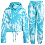 A2Z 4 Kids Tie Dye Tracksuit Cropped Hoodie with Jogger Sweatpants - T.S 314 Tie Dye Blue._13