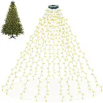 Flechllary Cascading Twinkle Lights for Christmas Tree,400 LED Christmas Tree Lights with 8 Lights Modes & Remote,6.6FT x 16 String Lights with Timer for Indoor Party Xmas Decorations(Warm White)