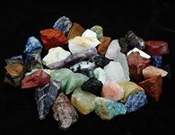 Crocon 1LB Assorted Rough Bulk Natural Stone Raw Gemstone Tumbling Cabbing Polishing Gem Mining Chakra Balancing Reiki and Crystal Healing Good Luck Home Office Décor