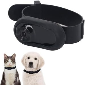 Cat Camera Collar, HD 1080P Home Wireless Pet Collar Cameras, Mini Body Sport Action Cam with 120 Degree Wide Angle for Cat/Dog Recording, No WiFi Needed, Puppy Supplies (Black)