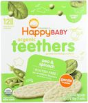 Happy Baby, Baby Food Teether pea Spinach Organic 0.14 Ounce (Pack of 12)