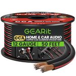 12AWG Speaker Wire, GearIT Pro Series 12 AWG Gauge Speaker Wire Cable (50 Feet / 15.24 Meters) Great Use for Home Theater Speakers and Car Speakers Black