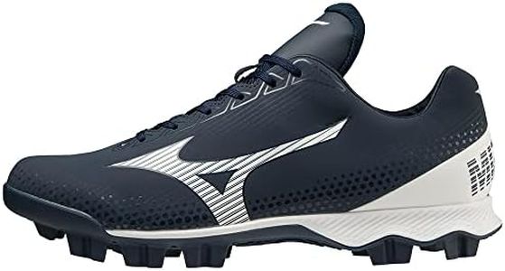 Mizuno Men's Wave Lightrevo Baseball Shoe, Navy-White, 6.5