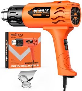 Heat Gun - Dual Protection Fuses 1800W Heavy Duty Hot Air Gun 2 Temperature Settings 572℉&1112℉ for Shrink Tubing & Crafts, Included Reflector Nozzle for Shrinking PVC, Crafting, Resin, Vinyl Wrap