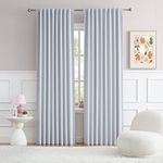 DUALIFE Silver Grey Blackout Curtains for Bedroom Thermal Insulated Window Treatment Panels Room Darkening Blackout Drapes for Living Room Back Tab/Rod Pocket, 52 by 84 inch, 2 Panels