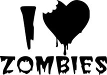 I Love Zombies Car Decal Vinyl Sticker For Window, Bamper, Panel