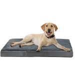 Nepfaivy Dog Bed Large XL - Waterproof Dog Bed for Large Dogs, Big Dog Crate Bed with Removable and Washable Cover, Dark Grey XL(105cm×70cm)