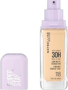Maybelline New York Super Stay Lumi Matte Foundation, Up to 30H Wear, Luminous Matte, Buildable Coverage, Amino Acids, 118, 35 ml