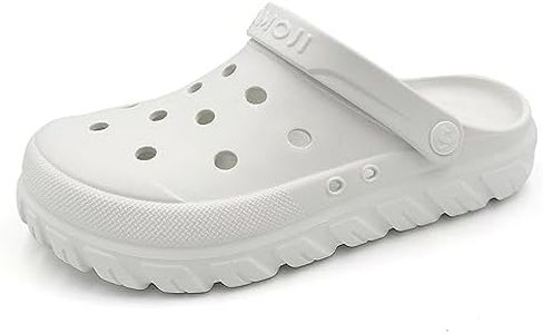 Amoji Garden Clogs Shoes Garden Shoes Gardening Shoes Summer Clogs Yard Shoes CL212 White Size 10 Women/9 Men