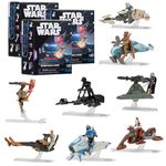 STAR WARS Micro Galaxy Squadron Speeder Mystery Box Set, 3-Pack - Series 5 - Receive 3 of 5 Assorted Collectible Mini Vehicles & Figures - Great Gift for Kids, Boys, Girls, & Adults - Age 8+