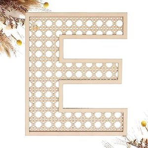 Wooden Rattan Letters 8 inch Wood Letters E for Wall Decor Crafts Boho Nursery Decor for Baby Shower Wedding Bedroom Name Signs Large Rustic Letter Home Decoration