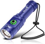 WINDFIRE TS08 Dive Light, High-Powered Waterproof Diving Flashlight Rechargeable with Power Indicator, 3 Light Modes, Underwater Scuba & Snorkeling Torch for Diving, Caving (Blue)