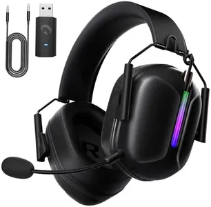 Gvyugke 2.4GHz Wireless Gaming Headphones for PS5, PS4, PC, Nintendo Switch, Mac, Bluetooth 5.3 Gaming Headset with Microphone Noise Canceling, ONLY 3.5MM Wired for Xbox Series, 40H Battery (Black)