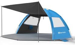 Gorich Beach Tent Sun Shelter with Canopy, Easy Setup UPF50+ UV Protection Sun Shade for 3-4/5-6/7-8 Person, Lightweight & Compact Beach Umbrella for Family Travel